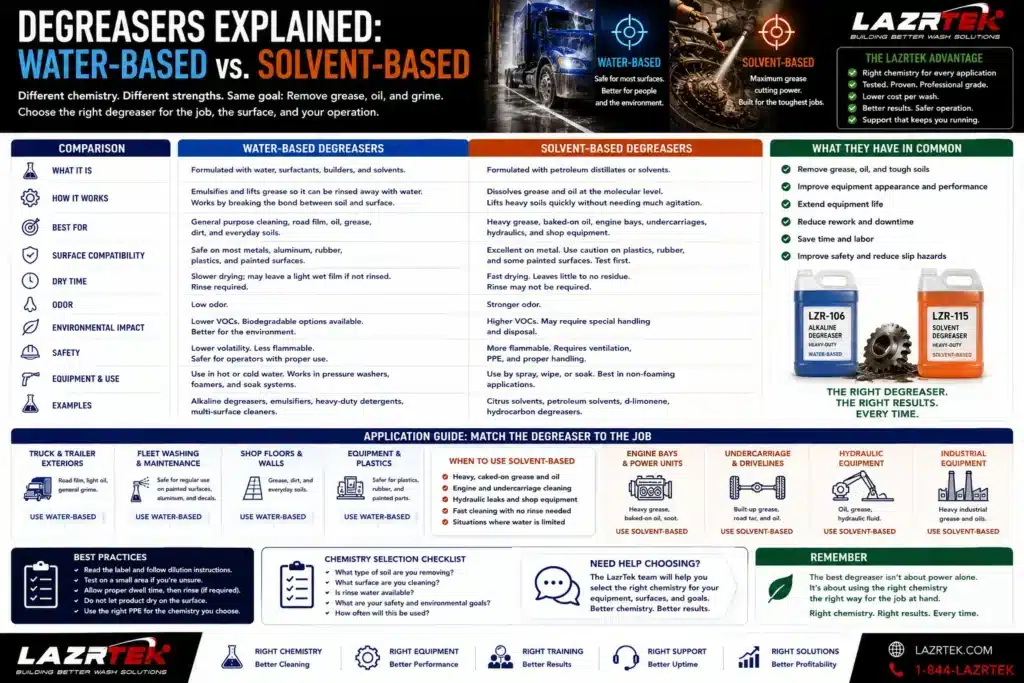 Degreasers Explained Water Based vs. Solvent Based