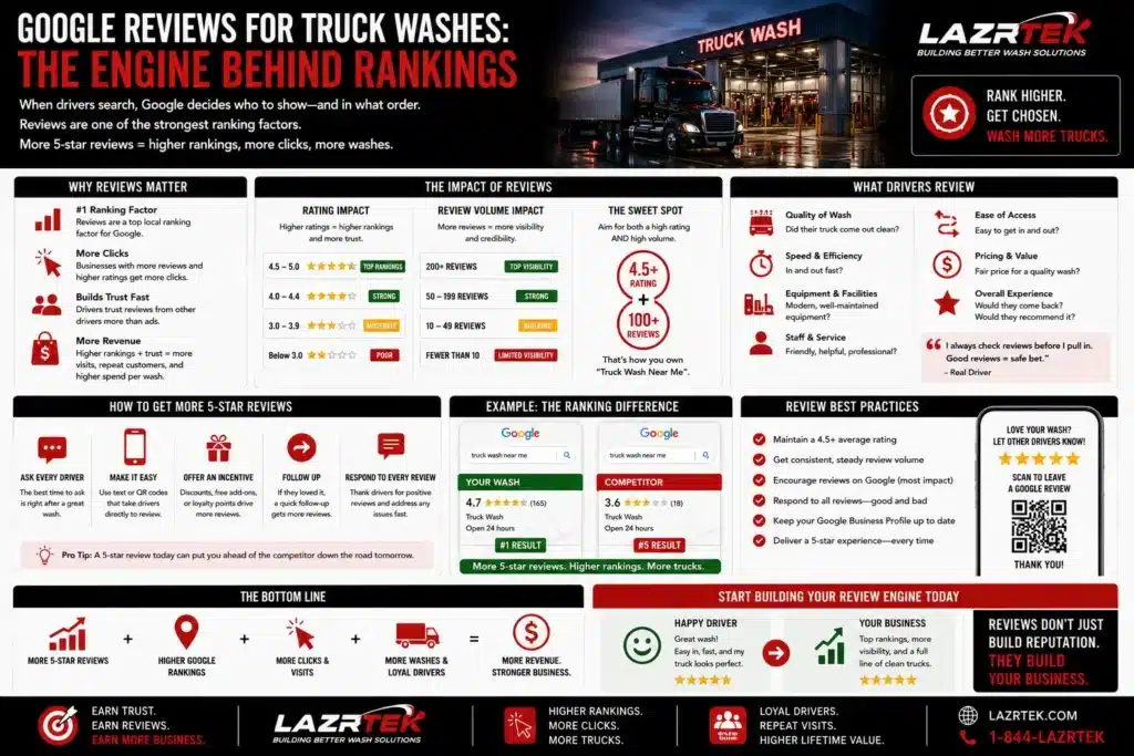 Google Reviews for Truck Washes The Engine Behind Rankings