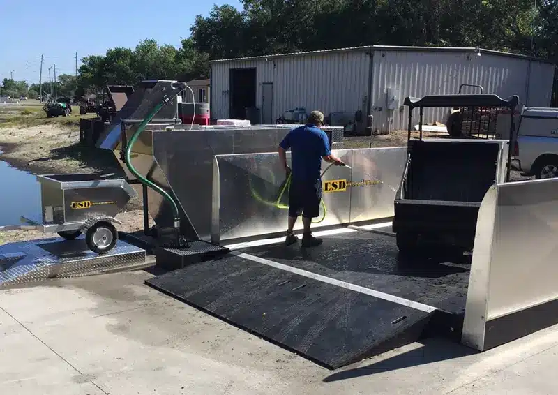 Environmental benefits of a portable truck wash system