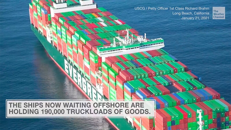 Coronavirus Causes Massive Backup of Container Ships off California Coast
